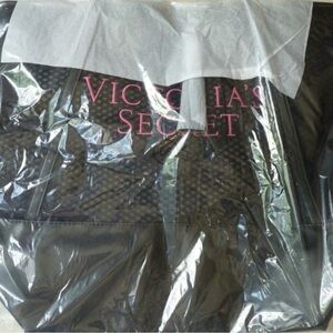 Victoria's Secret Black Tote Day Bag Mesh Tassel NWOT Limited Edition